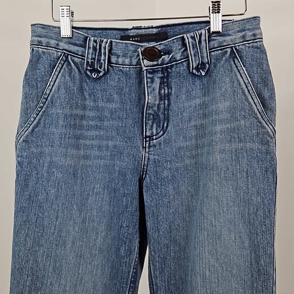 Marc Jacobs Bootcut Mid-Rise Released Hem Denim Blue Jeans | Women's 4 - Picture 4 of 15